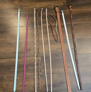 Set Of 10 Brown, Red, Green, Beige, Leopard Kate Spade Belts For Sale